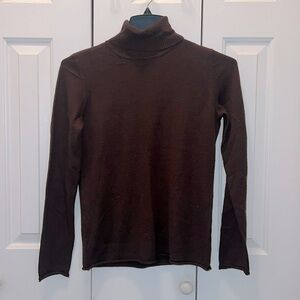 🚫♻️ Brown Turtle Neck Sweater Top